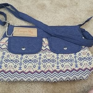 Stylish denim and Southwest design purse